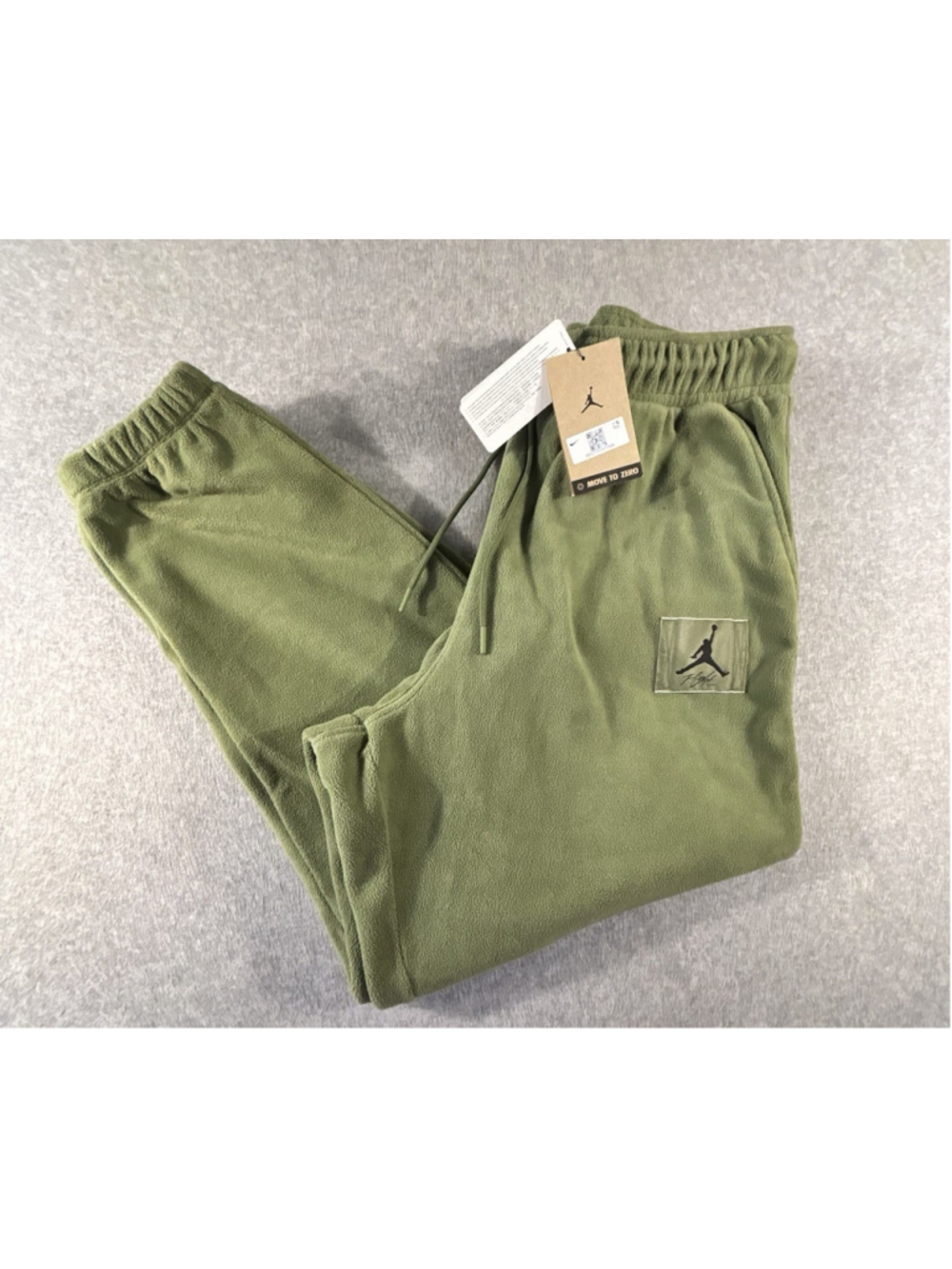 Nike Jordan Flight Men’s L Olive Green Fleece Jogger Pants FD7831-340 NWT